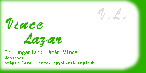 vince lazar business card
